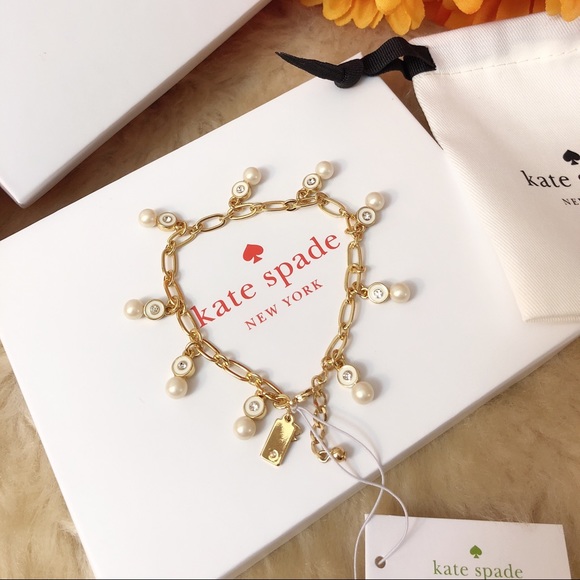 kate spade Jewelry - 💖NWT Kate Spade Pearly Charm Crystal Bracelet
